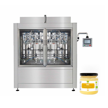 Пълна автоматична машина за пълнене на доматен сос с мед, бурканче за пълнене на крем, крем / фъстъчено масло / масло / конфитюр / машина за етикетиране 